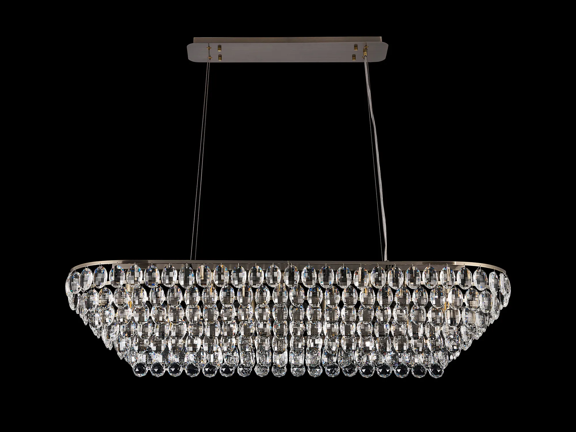 Coniston Antique Brass Crystal Ceiling Lights Diyas Linear Crystal Fittings